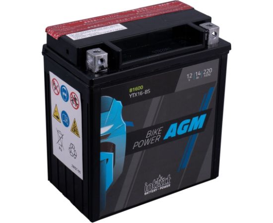 150 x 87 x 160 + - Intact Bike Power AGM 12V 14Ah(c20) 220A(EN) CTX16-BS EAN4250227523097 Akumulatori