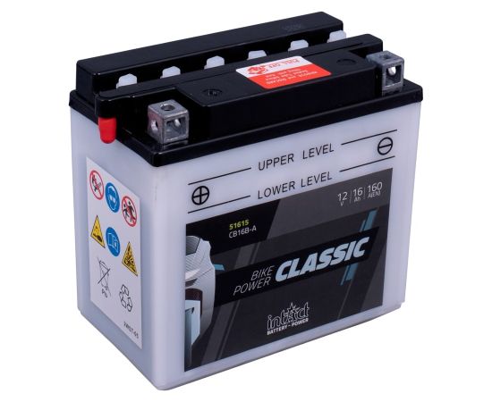 162 x 92 x 167 + - Intact Bike Power 12V 16Ah(c20) 160A(EN) CB16B-A LI-05 EAN4250227522427 Akumulatori
