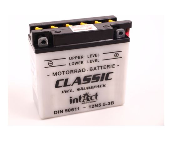 138 x 61 x 131 - + Intact Bike Power 12V 5,5Ah(c20) 40A(EN) 12N5.5-3B LI-01 EAN4250227522434 Akumulatori