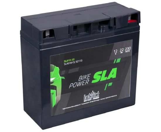185 x 80 x 170 - + Intact Bike Power SLA 12V 22Ah(c20) 230A(EN) SLA12-22 EAN4250227554329 Akumulatori