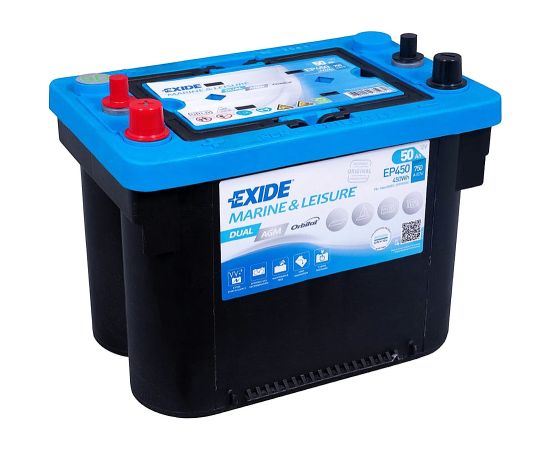 EXIDE MARINA Dual AGM 12V 50Ah(c20) 750A(EN) 260x173x206 1/DT EAN3661024035972 Akumulatori