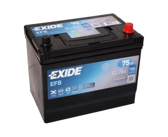 EXIDE EFB EL754 12V 75Ah 750A(EN) 270x173x222 0/1 EAN3661024037631 Akumulatori