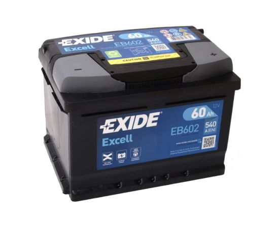 EXIDE EXCELL EB602 12V 60Ah 540A(EN) 242 x175x 175 0/1 EAN3661024034630 Akumulatori