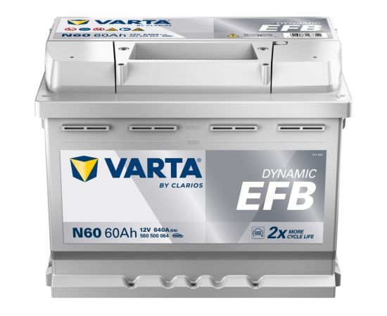AKUMULATORS VARTA BLUE DYNAMIC EFB N60 12V 60AH(C20) 650A(EN) 242X175X190MM -/+ B13 Akumulatori