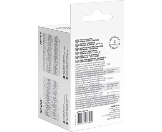 Savio AP-06 power adapter/inverter Universal 3750 W White Adapteri