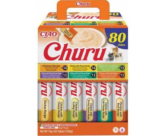 INABA CAT CHURU 80P CHICKEN RECIPE 80x14g Консервы кошек