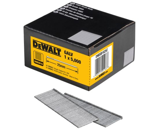 Naglas DeWalt DNBSB1625Z; 25x1,6 mm; 5000 gab. Naglas