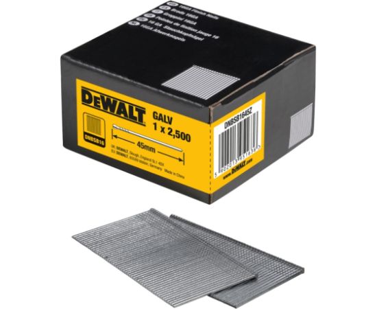 Naglas DeWalt DNBSB1645Z; 45x1,6 mm; 2500 gab. Naglas