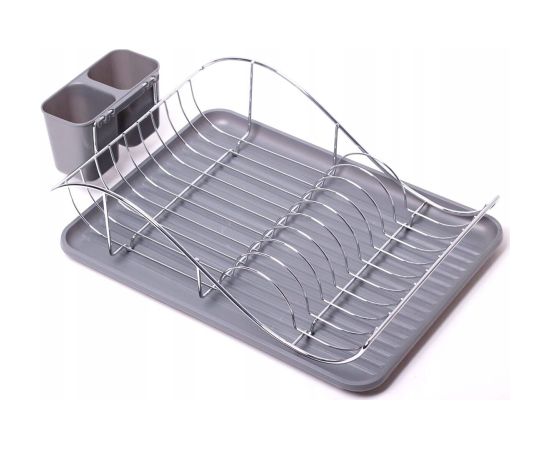 Сушилка для посуды 49 × 32 × 12,5 см (серая), 0761B, KAMILLE Citi trauki