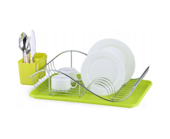 Сушилка для посуды 49 × 32 × 12,5 см (зелёная), 0761A, KAMILLE Citi trauki
