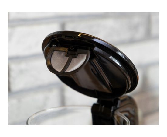 Stikla elektriskā tējkanna 1,0 l (melna), 1100 W, 1712, KAMILLE Tējkannas (elektriskās)