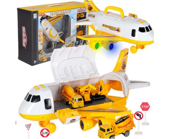 RoGer Transportera lidmašīna ar 3 celtniecības transportlīdzekļiem Mašīnas un piederumi