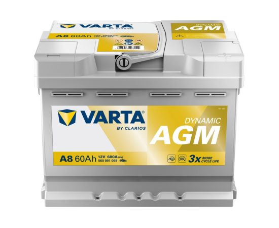 VARTA DYNAMIC AGM A8 12V 60Ah 680A(EN) 242x175x190 0/1 EAN4016987167229 Akumulatori