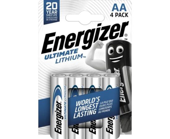 Батарейки Energizer LR06-4BB Ultimate Lithium AA | 4 шт. Батарейки, аккумуляторы