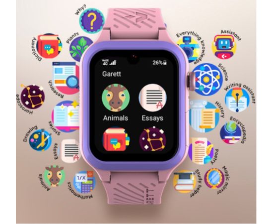 Viedpulkstenis Garett Kids Essa 2 AI 4G Pink 1,78 collas rozā ar 8 GB atmiņu Rokas pulksteņi 