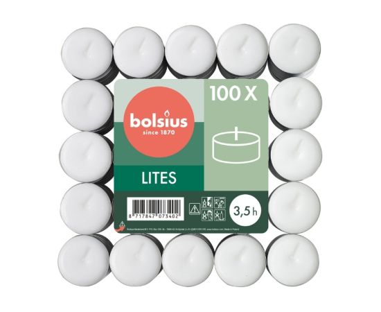 Bolsius Чайные свечи, 100 шт., белые. Свечи и подсвечники