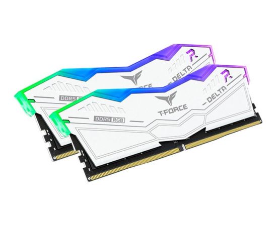 Team Group DDR5 64GB - 6000 - CL - 38 - Dual-Kit - FF4D564G6000HC38ADC01, Delta RGB, XMP, white RAM Operatīvā atmiņa