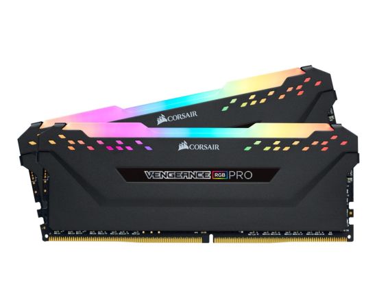 Corsair DDR4 -16 GB -2933 - CL - 16 - Dual Kit, RAM (black, CMW16GX4M2Z2933C16, Vengeance RGB PRO) RAM Operatīvā atmiņa