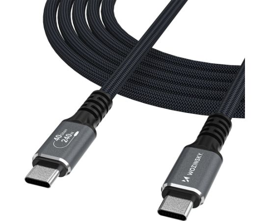 USB кабель Wozinsky WPS-UY41S USB-C Thunderbolt 4 240W 1.0m черный Дата USB-кабели