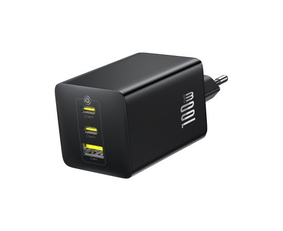 Baseus Sienas ātrais lādētājs EnerFill FE11 100W USB-A + 2xUSB-C QC PD, melns Зарядные устройства