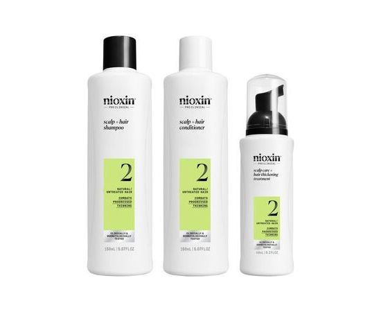 Nioxin System 2 Set - Sada péče pro jemné výrazně řídnoucí přírodní vlasy Smaržas - NESAKĀRTOTS
