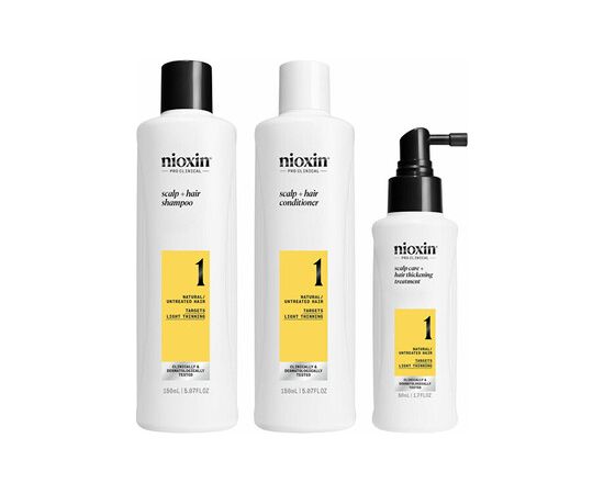 Nioxin System 1 Set - Sada péče pro jemné mírně řídnoucí přírodní vlasy Smaržas - NESAKĀRTOTS