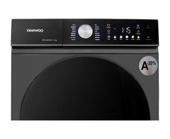 Стиральная машина Daewoo DWD CS8014SK, 8 кг, инверторный двигатель, 1400 об/мин, класс A, 16 програм Стиральные машины