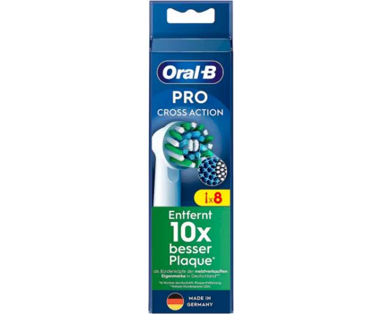 Oral-B CrossAction Zobu Birstu Uzgaļi Balts 8 gab. Elektriskās zobu birstes