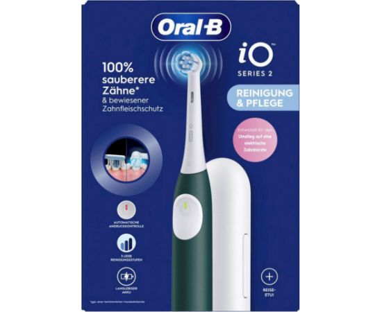 Oral-b ORAL‑B iO Series 2 Elektriskā Zobu Birste ar Ceļojuma Ietvaru Forest Green Elektriskās zobu birstes