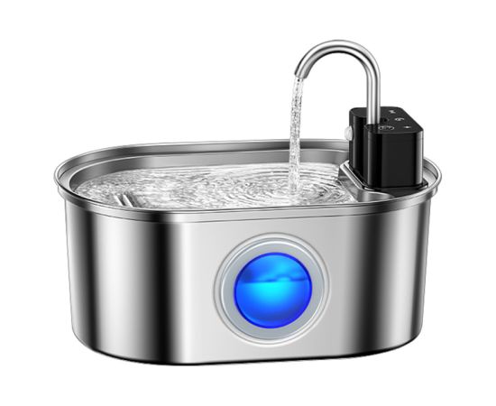Wireless stainless steel fountain/water dispenser for dogs and cats, 3.2 l, Rojeco Viedās iekārtas un piederumi