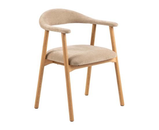 Ēdamistabas krēsls ADDI ar roku balstiem, bēšs Ēdamistabas mēbeļu komplekti