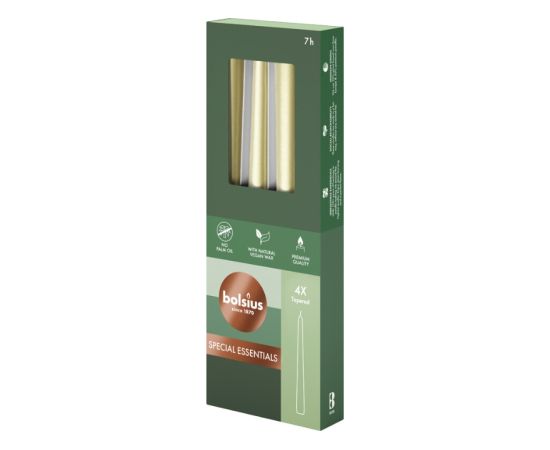 Bolsius Galda sveces 4gab.kastē 245/24mm sudraba Sveces un svečturi