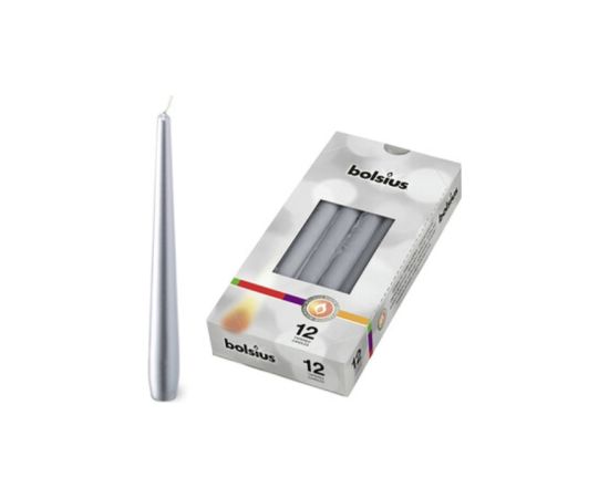 Bolsius Настольная свеча, 1 шт., 245/24 мм, серебристая. Свечи и подсвечники