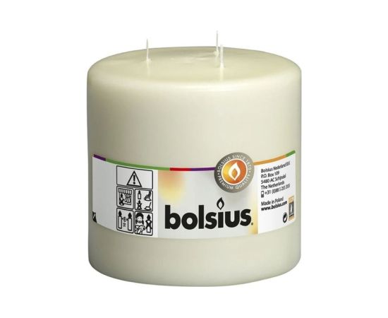 Bolsius Svece cilindrs ar 3 degļiem Mamoth Ø150x150mm bēša Sveces un svečturi