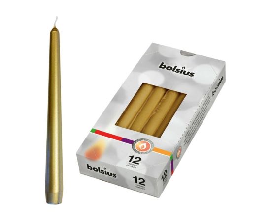 Bolsius Настольная свеча, 1 шт., 245/24 мм, золотистая. Свечи и подсвечники