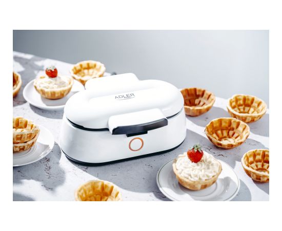 Adler Waffle Bowl Maker AD 3062 1000 W Number of pastry 2 Bowl White Машины для мороженого