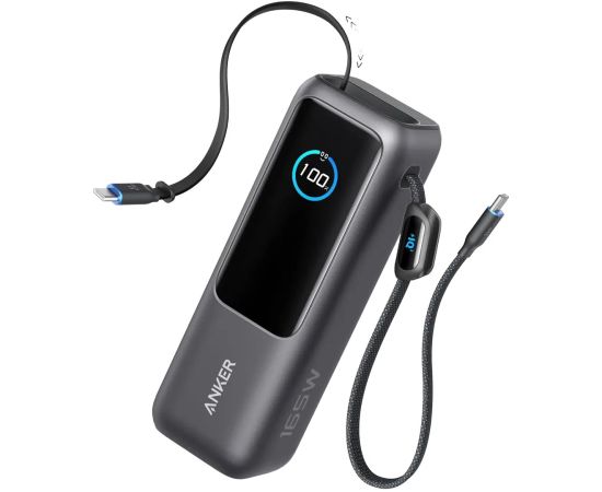 Anker Zolo Powerbank A1695H11 25000 mAh Built-In USB-C and Retractable Cable) Grey Power Banks