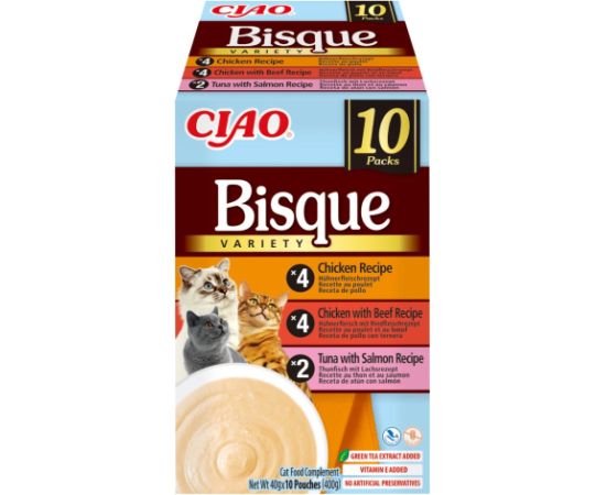 INABA CAT CIAO BISQUE CHICKEN,BEEF,FISH 10x40g Консервы кошек