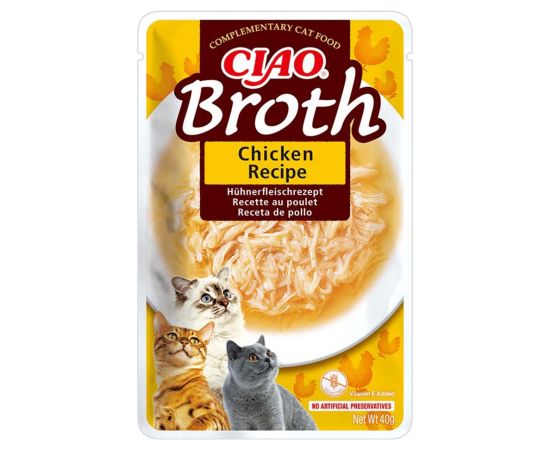 INABA CAT CIAO BROTH CHICKEN,SALMON,TUNA 10x40g Консервы кошек