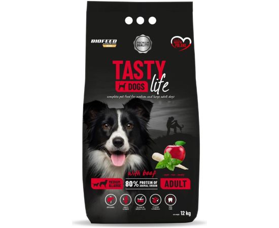 BIOFEED Tasty Life medium & large Beef - dry dog food - 12kg Suņu barība