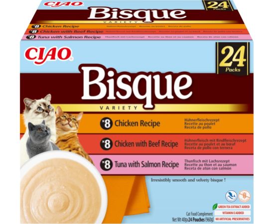 INABA CAT CIAO BISQUE CHICKEN,B EEF,FISH 24x40g Консервы кошек