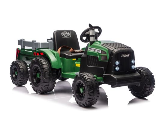 Lean Cars CH9959B Battery Operated Tractor with Trailer Dark Green 24V Jaunumi, Bērnu preces