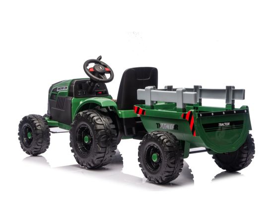 Lean Cars CH9959B Battery Operated Tractor with Trailer Dark Green 24V Jaunumi, Bērnu preces