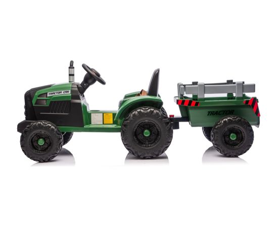 Lean Cars CH9959B Battery Operated Tractor with Trailer Dark Green 24V Jaunumi, Bērnu preces