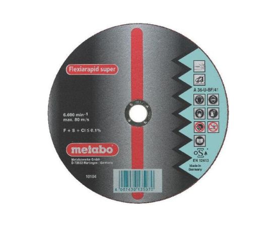 Abrazīvais griešanas disks Metabo; 125x1,6 mm metālam Dažādi diski