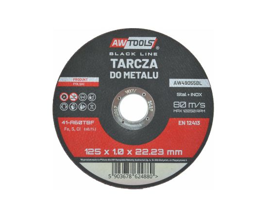 Abrazīvais griešanas disks AWTools AW49055BL; 125x1 mm metālam Различные диски