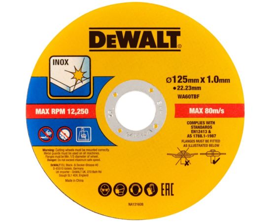 Abrazīvais griešanas disks DeWalt DT20594-QZ; 125x22,23x1,0 mm; 25 gab. Различные диски