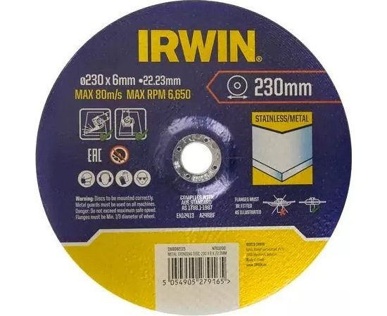 Abrazīvais griešanas disks Irwin IW8082115; 230x22,23 mm Dažādi diski