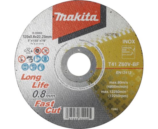 Abrazīvais griešanas disks Makita E-22953; 125x0,8mm Различные диски
