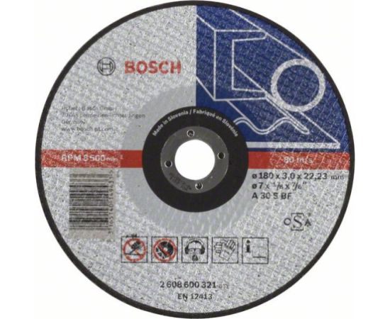 Abrazīvais griešanas disks Bosch A30 S BF; 180x3 mm Dažādi diski